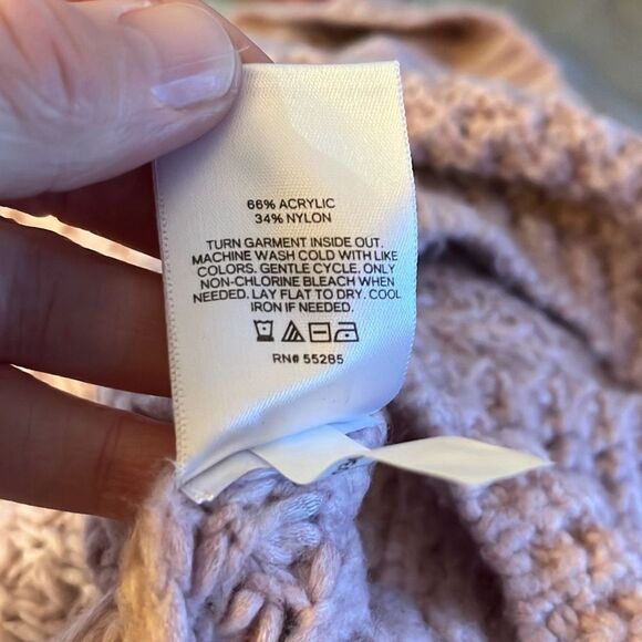 Express XL‎ pink waffle turtle neck sweater with neckline - 2735 - Picture 5 of 6